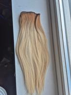 Blonde extensions, 45cm, echt haar, Ophalen of Verzenden, Zo goed als nieuw, Pruik of Haarverlenging