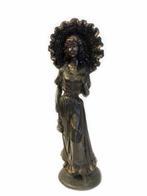 Antieke vrouw beeld zwart / brons - verzameling, Ophalen of Verzenden