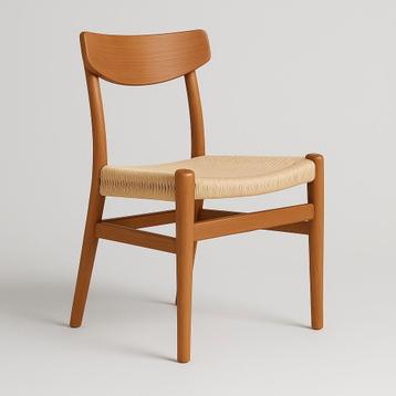 2x Designstoelen Wegner stijl | naturel hout & rope | nieuw beschikbaar voor biedingen