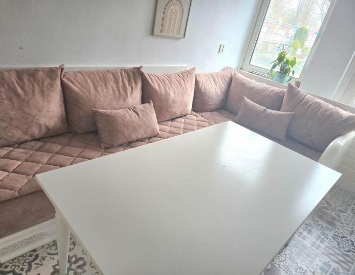 Marokkaanse eethoek met uitschuifbare tafel, Huis en Inrichting, Complete eetkamers, Gebruikt, Ophalen