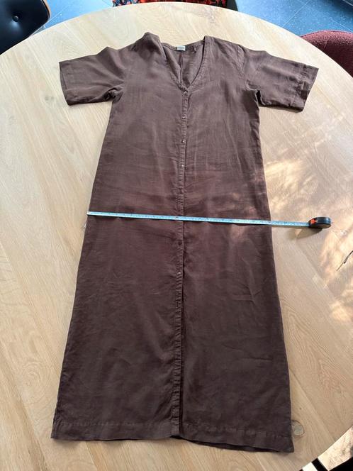 Bruine linnen jurk Club L’ Avenir maat XL, Kleding | Dames, Jurken, Zo goed als nieuw, Maat 46/48 (XL) of groter, Bruin, Onder de knie