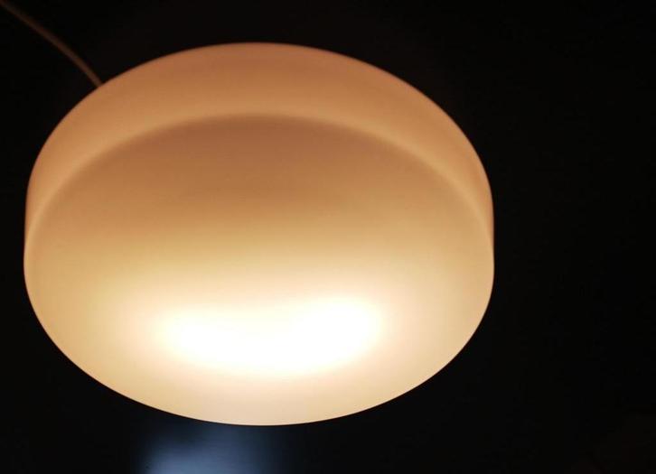 Sfeervolle XL Plafondlamp / Plafonniere van Matglas, Huis en Inrichting, Lampen | Plafondlampen, Gebruikt, Glas, Metaal, Ophalen
