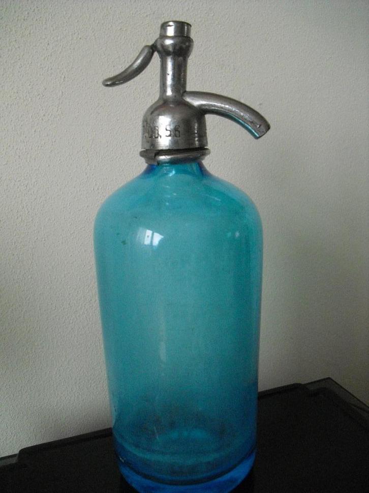 spuitfles blauw glas Brooklyn New York Grand Union USA VS, Antiek en Kunst, Antiek | Glas en Kristal, Ophalen of Verzenden