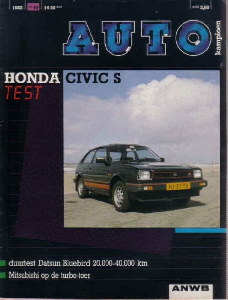 Autokampioen 19 1982 : Honda Civic S - Datsun Bluebird GL, Boeken, Auto's | Folders en Tijdschriften, Gelezen, Algemeen, Ophalen of Verzenden