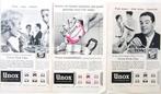 12 vintage reclames Unox soepballetjes 57-58 worstjes, Ophalen of Verzenden, Gebruikt, Overige typen