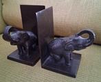 2 art deco bronzen boekensteunen met olifanten jaren 20, Ophalen of Verzenden
