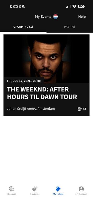 2x Tickets - The Weeknd 17 Juli Staanplaats beschikbaar voor biedingen