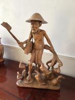 Groot Balinees houtsnijwerk, ganzenhoeder, Antiek en Kunst, Kunst | Niet-Westerse kunst, Ophalen of Verzenden