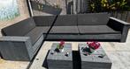 Steigerhouten hoekbank met all weather kussens, Ophalen, Gebruikt, Steigerhout