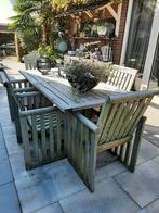 6 teakhouten tuinstoelen, Tuin en Terras, Tuinsets en Loungesets, Ophalen, Gebruikt, Teakhout, 6 zitplaatsen