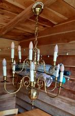 Geel koperen kroonluchter, Huis en Inrichting, Lampen | Kroonluchters, Ophalen, Gebruikt, Overige materialen, Klassiek
