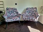 Twee fauteuilles met blauw roze grijs en zwart, Ophalen, Zo goed als nieuw, Blauw, Twee