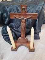 Kruisbeeld met 2 kaarsjes, Ophalen of Verzenden