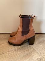 Manfield leren laarsjes blokhak cognac maat 40, Kleding | Dames, Schoenen, Ophalen of Verzenden, Zo goed als nieuw, Bruin