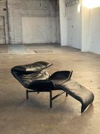 Cassina Veranda Lounge Chair | Leer (NIEUWSTAAT), Zitstoel ligstoel stoel Chaise Lounge Ottomane Zit Zetel, Metaal, Ophalen of Verzenden
