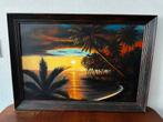 Schilder zonsondergang tropical island 100x70 cm, Antiek en Kunst, Ophalen