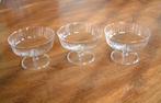 3 gave oude / antieke puntgave dunne advokaat likeur glas, Ophalen of Verzenden