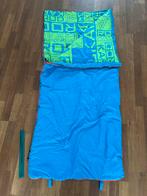 Kinderslaapzak blauw groen met rode rits, 160 x 70 cm, Caravans en Kamperen, Slaapzakken, Ophalen, Gebruikt