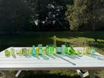26 groene vaasjes/waxine licht houders/kandelaars, Ophalen, Overige kleuren, Minder dan 50 cm, Glas