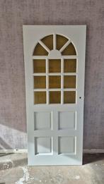 Binnendeur met 'geel glas' (plastic) 82,5x212,5cm, Ophalen, Gebruikt, Binnendeur, Glas