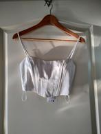 Witte satijnen corset, Wit, Nieuw, Zonder mouw, Maat 34 (XS) of kleiner