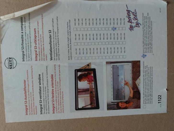 Groot Seitz s3 klapraam 1200x600 120x60cm N.O.S.(nieuwe!), Caravans en Kamperen, Camper-accessoires, Nieuw, Ophalen of Verzenden