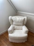 Heerlijke oorstoel. Wit. Relaxstoel. Landelijk., Huis en Inrichting, Stoelen, Landelijk. Vintage. Romantisch., Gebruikt, Stof