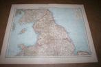Antieke kaart - Engeland & Wales (noordelijk) - 1901 !!, Boeken, Atlassen en Landkaarten, Gelezen, Ophalen of Verzenden