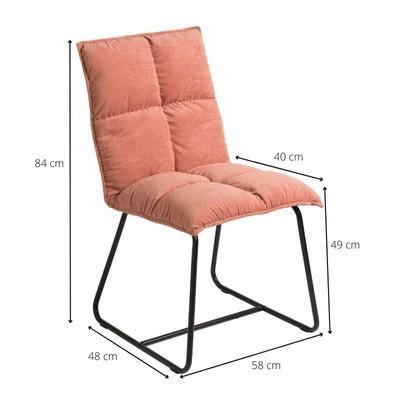 4 oudroze rib eetkamerstoelen, Huis en Inrichting, Stoelen, Gebruikt, Vier, Stof, Overige kleuren, Ophalen