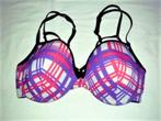 BH 70D Sapph beugelmodel paars-wit-roze geblokt prima staat, Sapph, Ophalen of Verzenden, Paars, BH