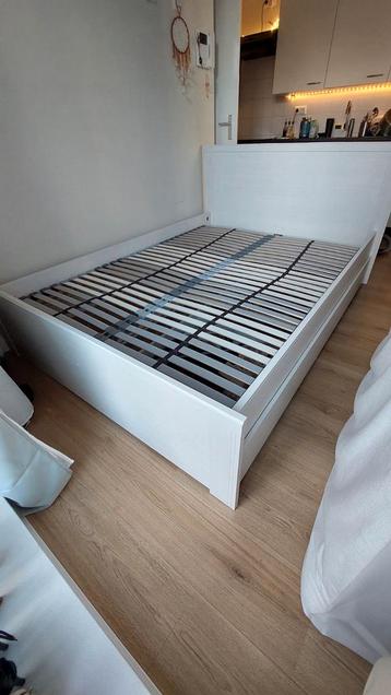 Ikea Bedframe 140x200 met lattenbodem en opberglades - afbeelding 1