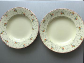 2x soepbord Societe Ceramique Mille Fleurs decor 2520 / 1942 beschikbaar voor biedingen