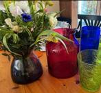 Gekleurde Designvazen , Leerdam , Fins, Rood, Groen, Kobalt, Antiek en Kunst, Antiek | Glas en Kristal, Ophalen of Verzenden