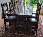 Oerdegelijke massief houten eetkamerstoelen, Ophalen, Gebruikt, Bruin, Hout