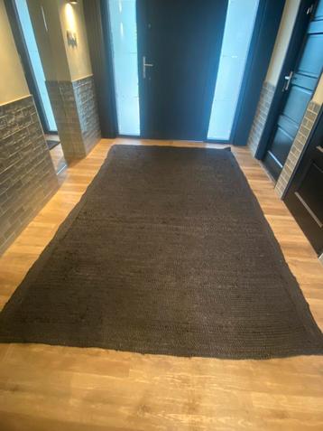 Zwart jute vloerkleed Loods 5 weinig gebruikt 190x290 beschikbaar voor biedingen