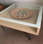 Ikea salontafel vierkant met glazen blad - 75x75x45 cm, Huis en Inrichting, Tafels | Salontafels, Ophalen, Gebruikt, Vierkant