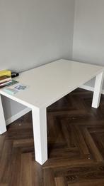Witte tafel Glans 1,00x2,00m, Huis en Inrichting, Ophalen, 100 tot 150 cm, Zo goed als nieuw, Vijf personen of meer