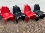4 Panton Vitra stoelen, Huis en Inrichting, Stoelen, Kunststof, Gebruikt, Zwart, Ophalen of Verzenden