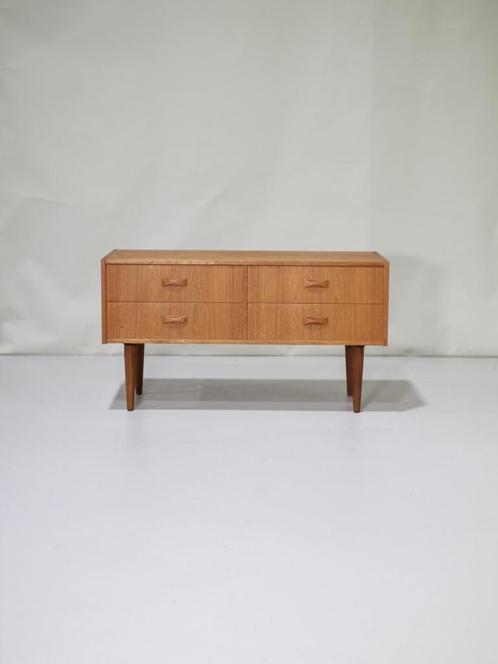 Clausen & Søn dubbele ladekast teak Deens vintage, Huis en Inrichting, Kasten | Ladekasten, Zo goed als nieuw, Minder dan 100 cm