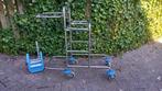 Chrome Schoonmaak wagen- kar- trolly- dweilwagen Horeca., Ophalen, Dweilemmer, -bak, of -wagen