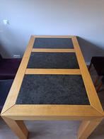 Eettafel met Belgisch hardsteen, Huis en Inrichting, Tafels | Eettafels, Ophalen, Gebruikt, 50 tot 100 cm, 150 tot 200 cm