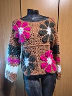 Mohair Granny Square Trui - Retro Daisy M, Kleding | Dames, Maat 38/40 (M), Bruin, Nieuw, Ophalen of Verzenden