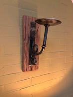 Houten & Gietijzeren Wanddecoratie - Set van 3, Ophalen, Zo goed als nieuw, Kandelaar, Hout