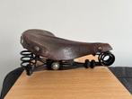 LEPPER Lederen zadel, Fietsen en Brommers, Fietsonderdelen, Verzenden, Gebruikt, Oldtimer, Zadel