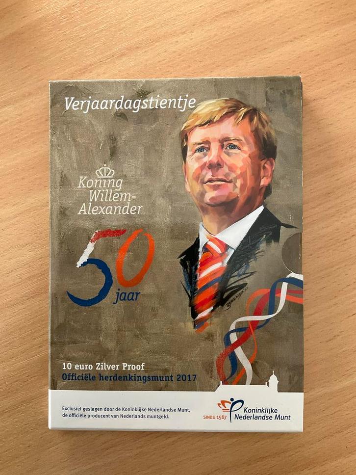 Zilveren 10 Euro Willem-Alexander 50 Jaar 2017, Postzegels en Munten, Munten | Nederland, Losse munt, Euro's, Zilver, Verzenden