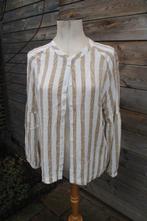 Blouse creme/ camel Geisha L/40 Vaste prijs, Maat 38/40 (M), Geisha, Beige, Ophalen of Verzenden