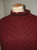 Ganni bordeaux polkadot Carlton Georgette blouse maat 36, Kleding | Dames, Ganni, Ophalen of Verzenden, Zo goed als nieuw, Maat 36 (S)