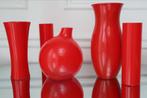 Rode vazen, Ophalen of Verzenden, Minder dan 50 cm, Rood, Glas