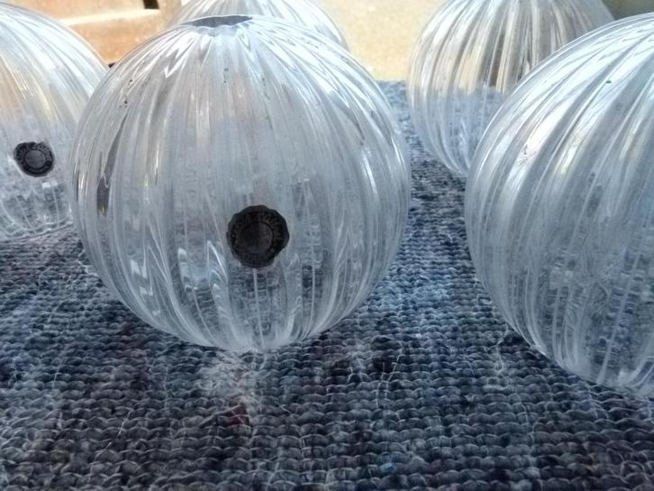 vintage glasschermen kroonluchter hanglamp Albert France, Huis en Inrichting, Lampen | Hanglampen, Zo goed als nieuw, Minder dan 50 cm