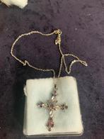 Kruis Ketting met Strass, Overige materialen, Nieuw, Ophalen of Verzenden, Zilver